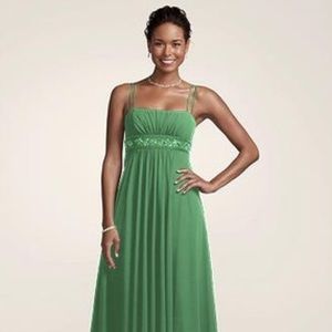 David’s bridal green chiffon dress